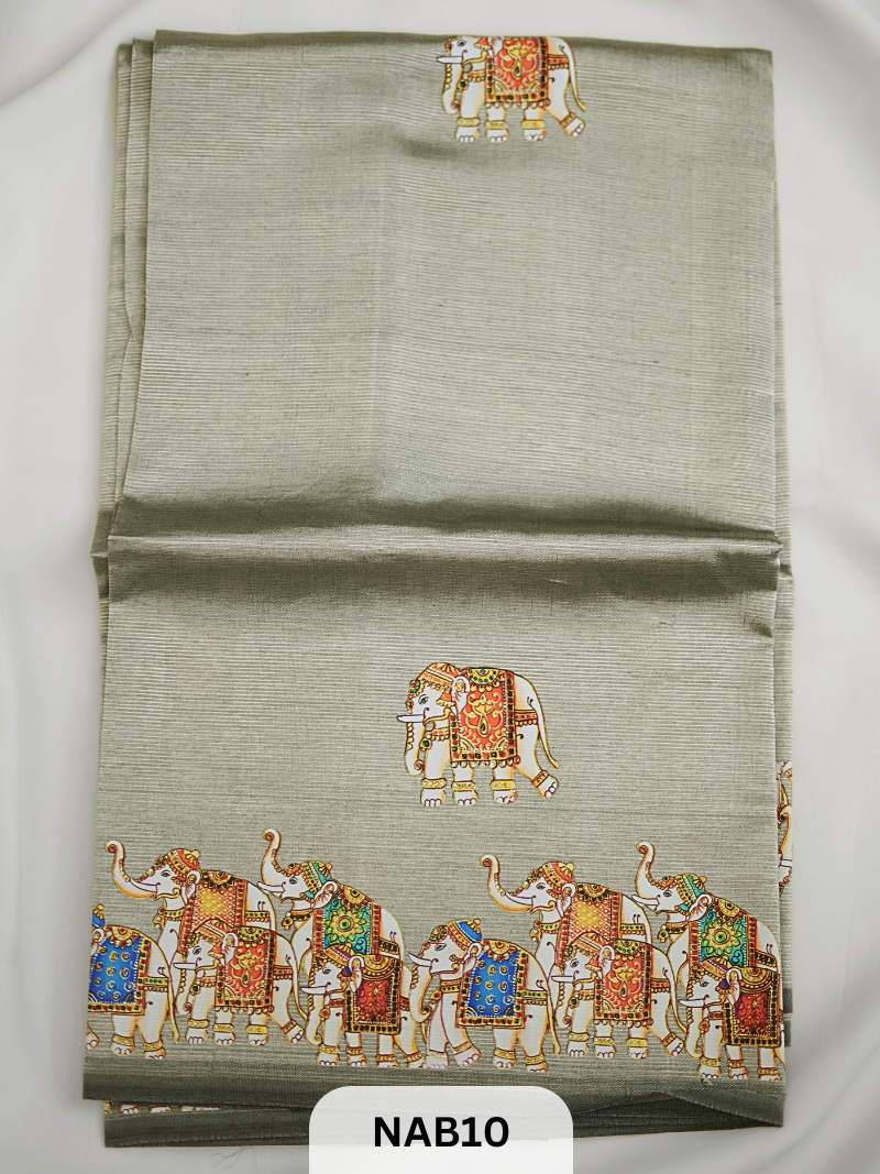 MANGALAGIRI HANDLOOM TANJORE PRINTED SAREE