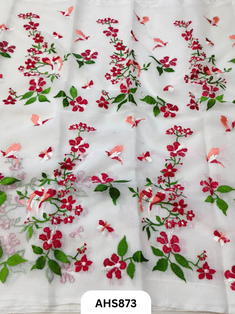 Cotton Kota Embroidery Work Saree