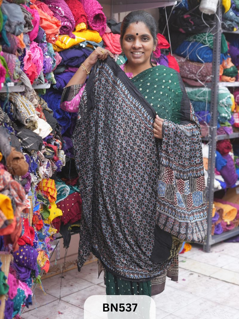 MODAL GAJI - AJRAKH BANDHINI SAREE