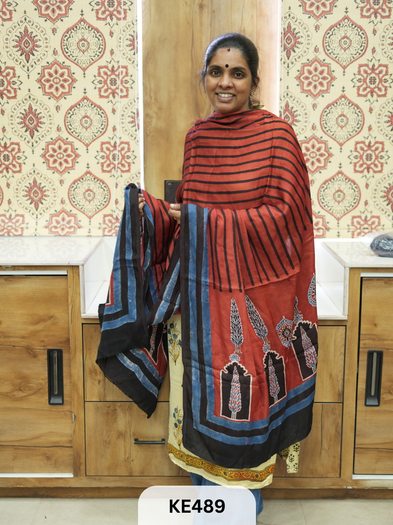 PURE MODAL AJRAKH DUPPATA or MAKE 2.5MTR TOP