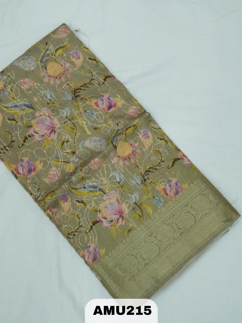 BANARAS RUSSIAN SILK SAREE WITH PRINTED