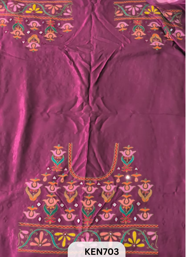 MASHRUSILK HAND AARIWORK UNSTITCHED BLOUSEPIECE