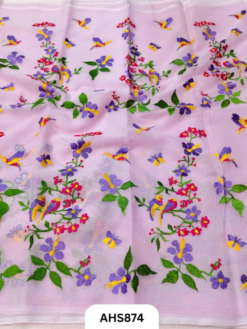 Cotton Kota Embroidery Work Saree