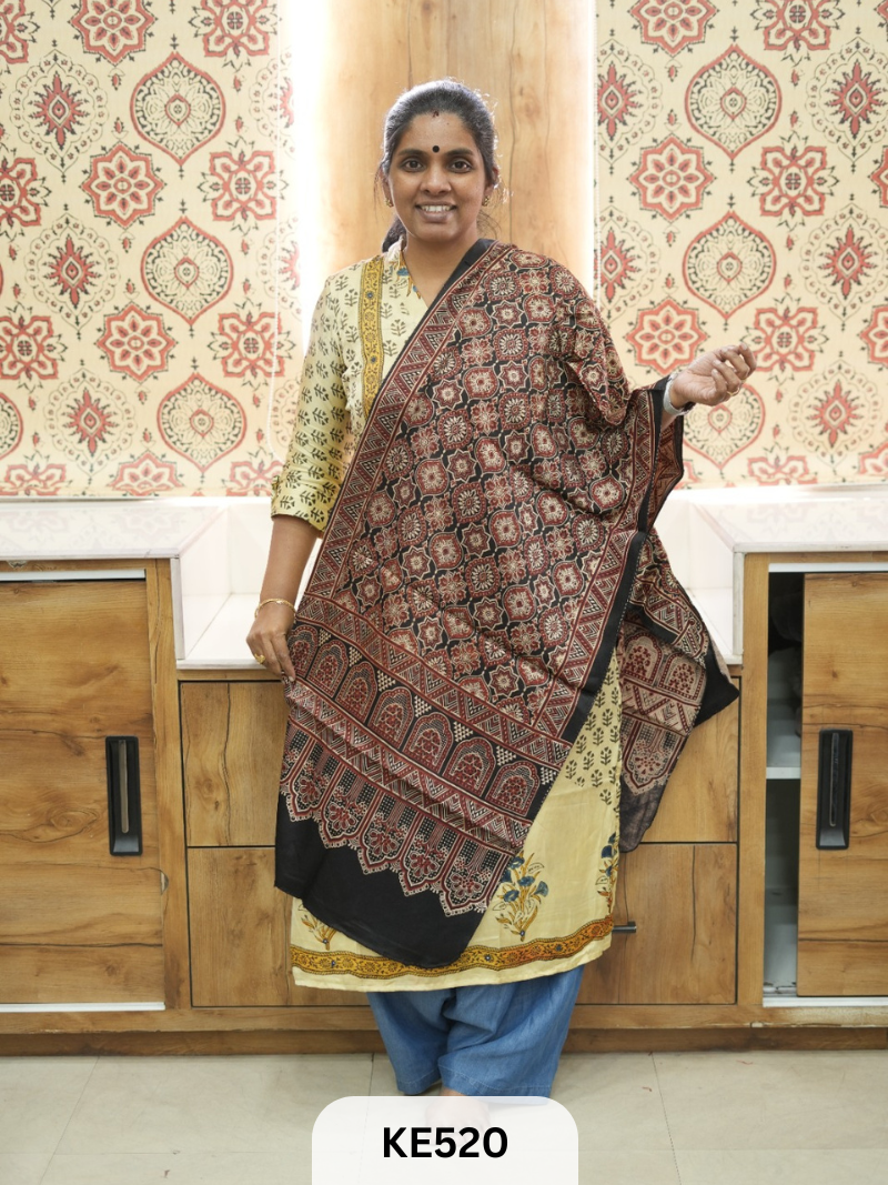MASHRU HANDBLOCK PRINT STOLE