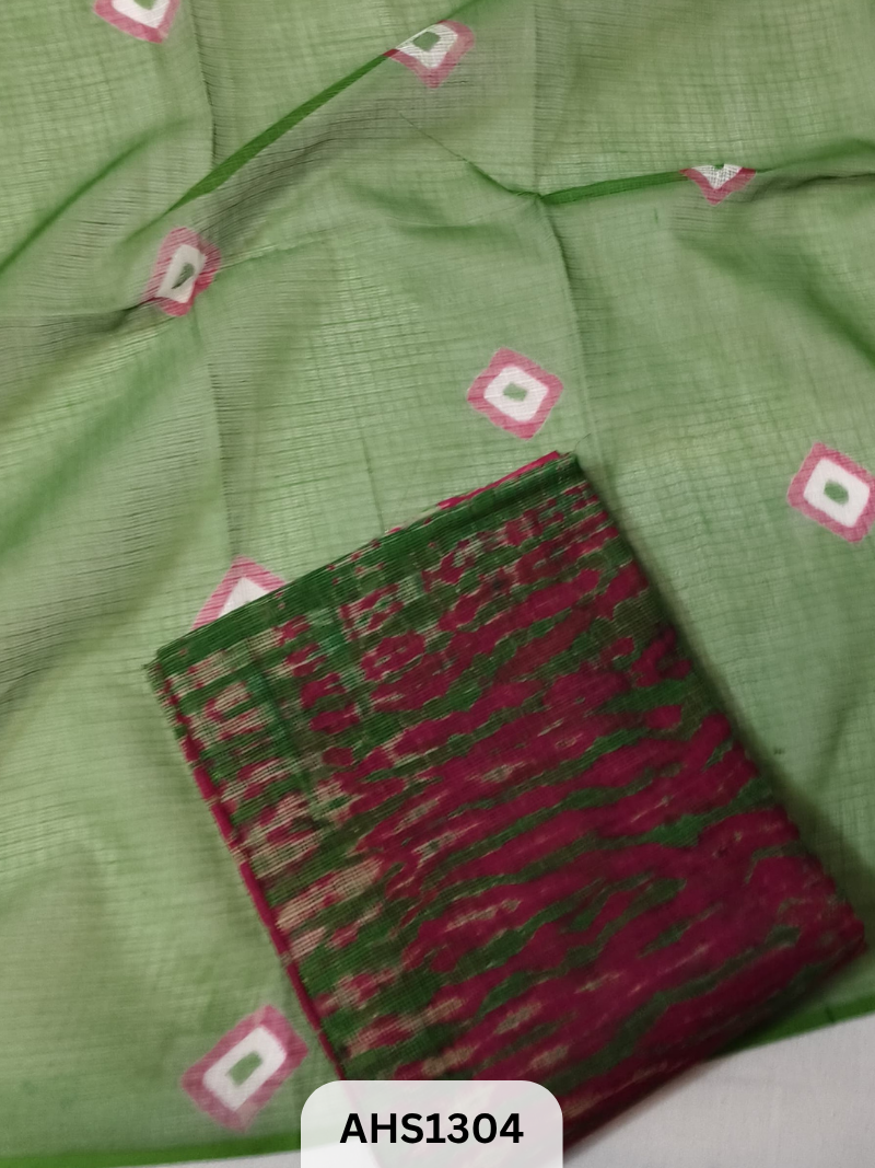 Pure Kota Cotton Shibori Print Dress Material Top & Dupatta 2.5mtr