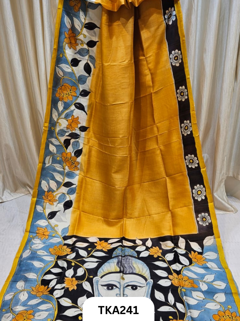 Murshidabad Silk Hand Painted Saree