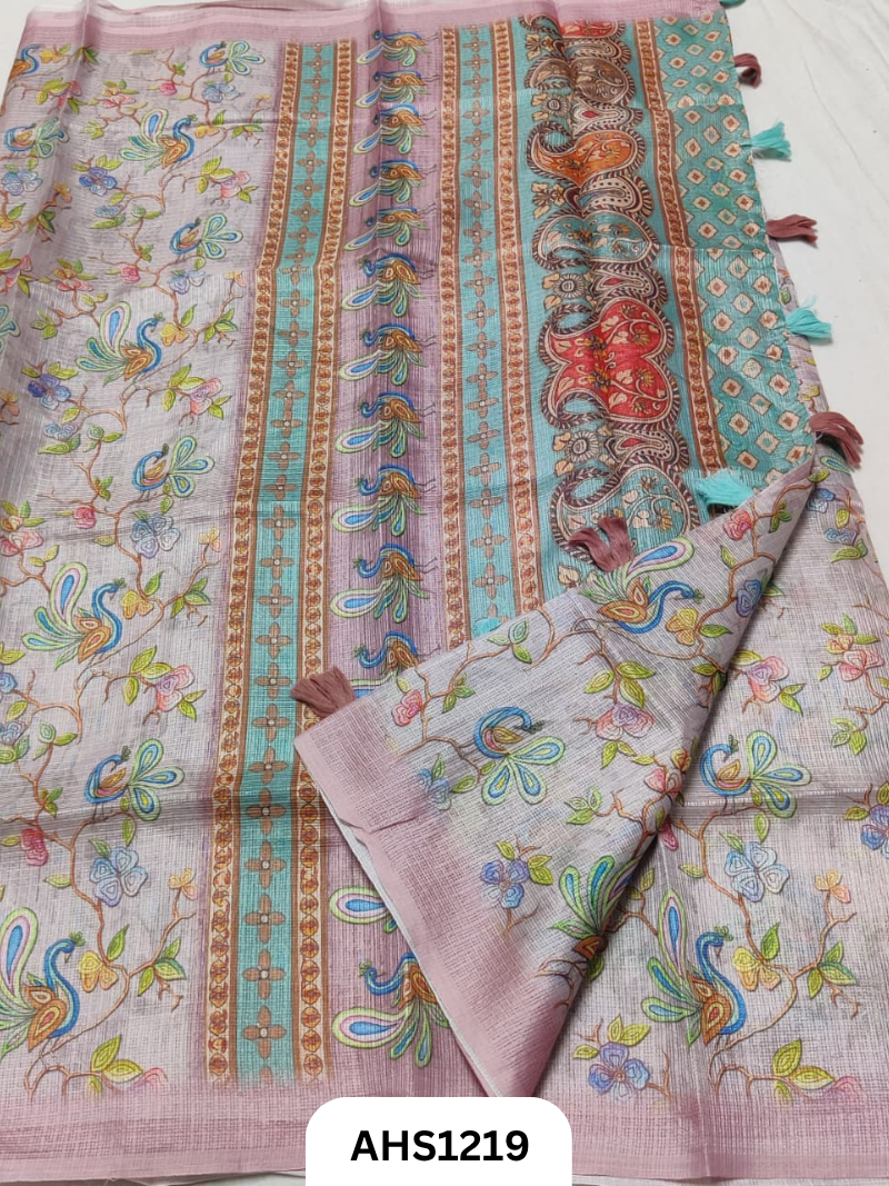 Soft Silk Kota Digital Print Saree With Blouse