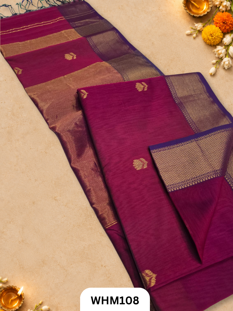 Maheshwari handloom Lotus butta sarees