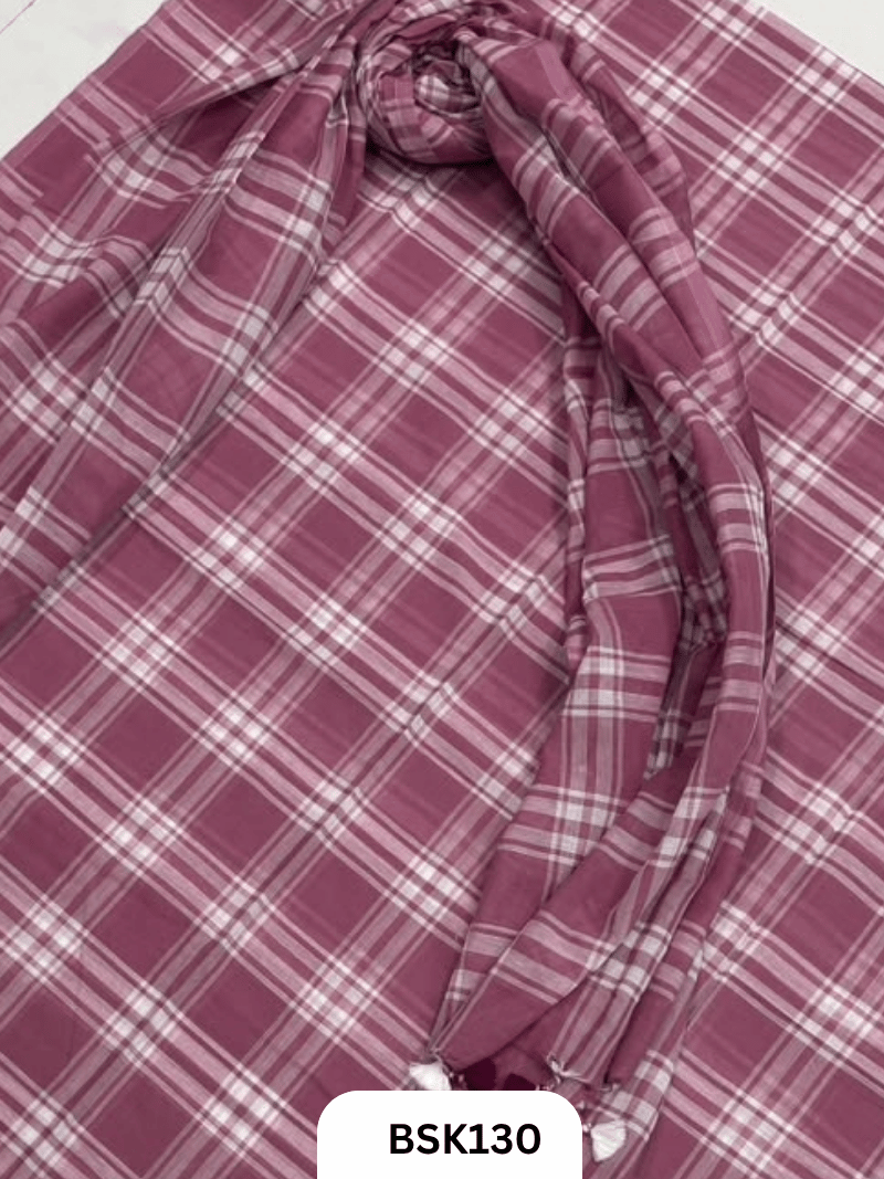 Mul Cotton Checks Top Duppata -2.5Mtr