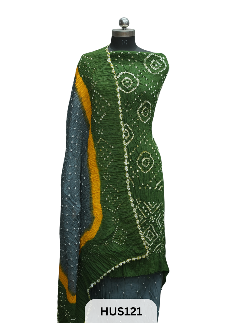 COTTON SATIN RAI BANDHEJ DRESS MATERIAL