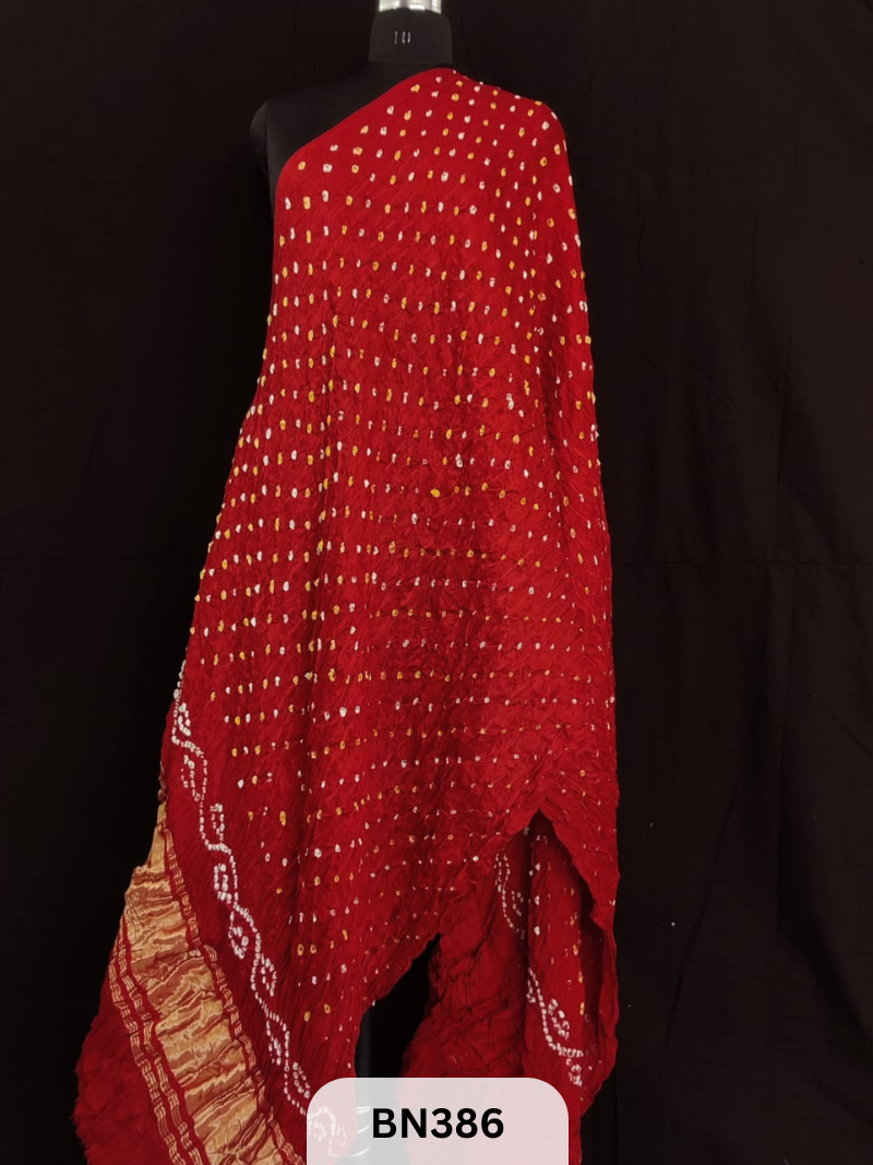 Bandhani with lagidi patta Dupatta