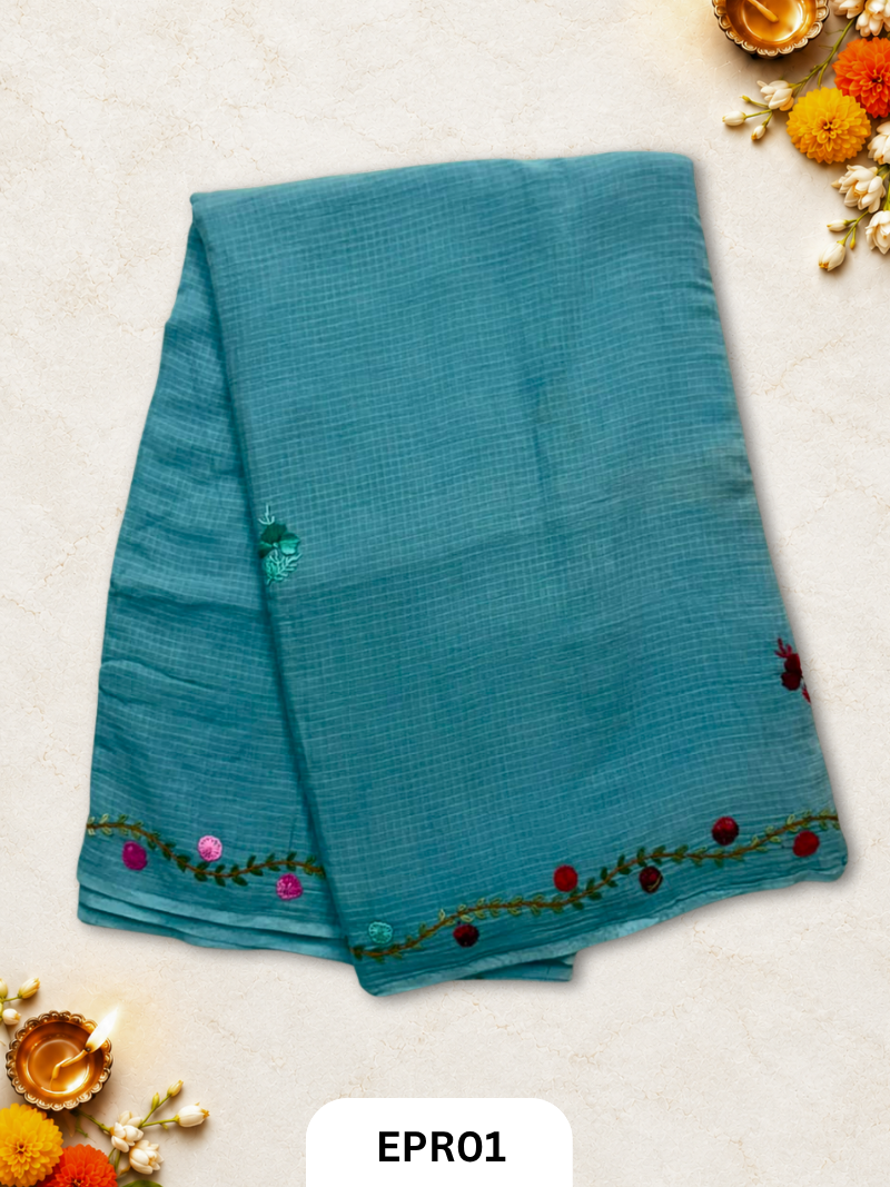Kota Cotton With Embroidery Lambani Saree