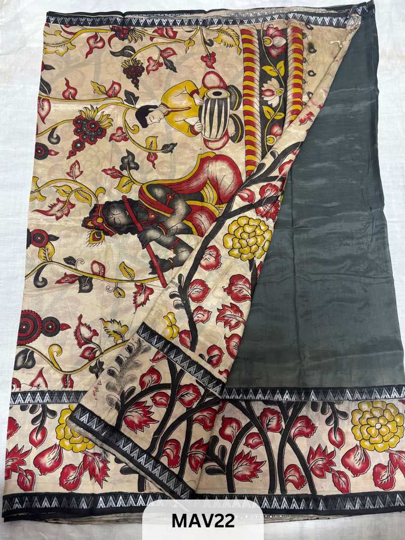 MANGALAGIRI SILK WITH KALAMKARI FUSION