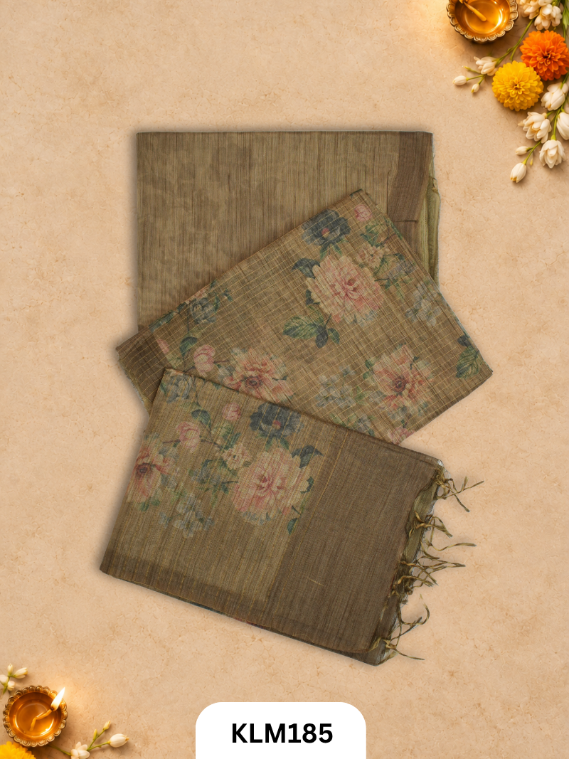 Semi Tussar Salwar Unstitched 3Pc Set