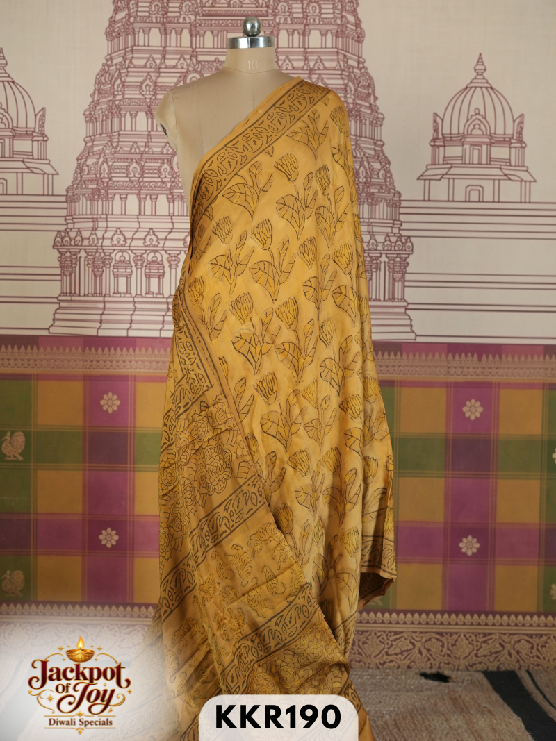 Modal Ajarkh Handblock saree