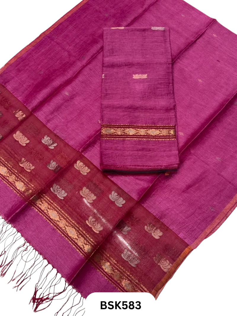 Handloom Silk Linen top & Duppata 2.5 mtr