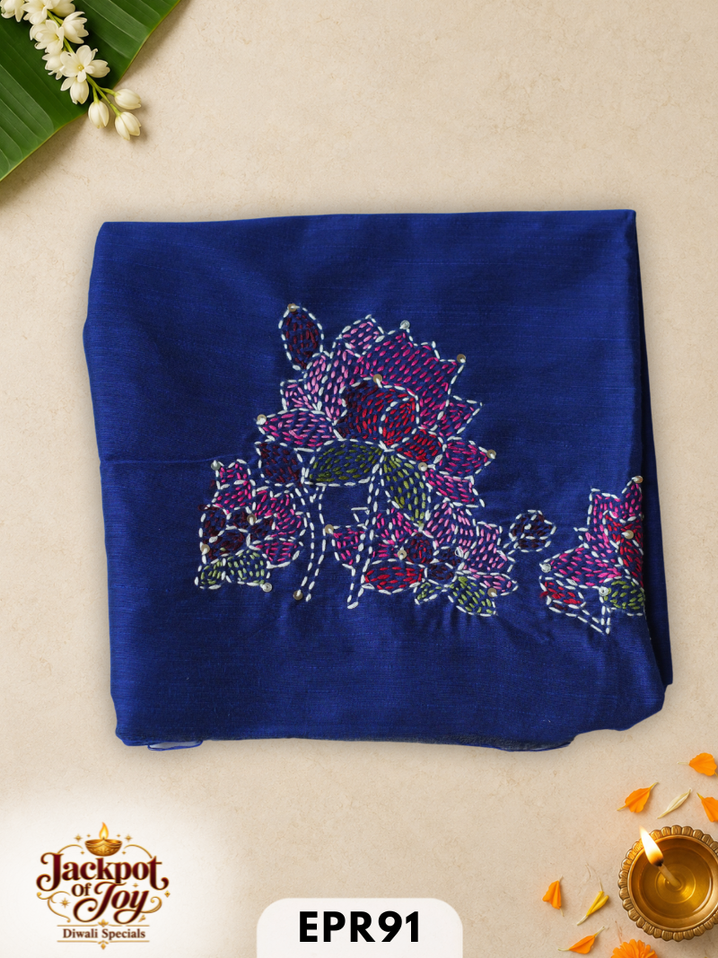 Raw silk with Kantha Blouse