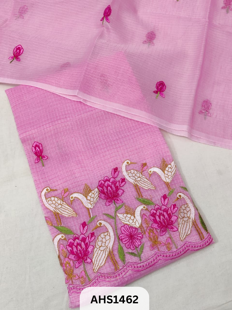 Soft Kota Embroidery Work Dress Material Top & Dupatta