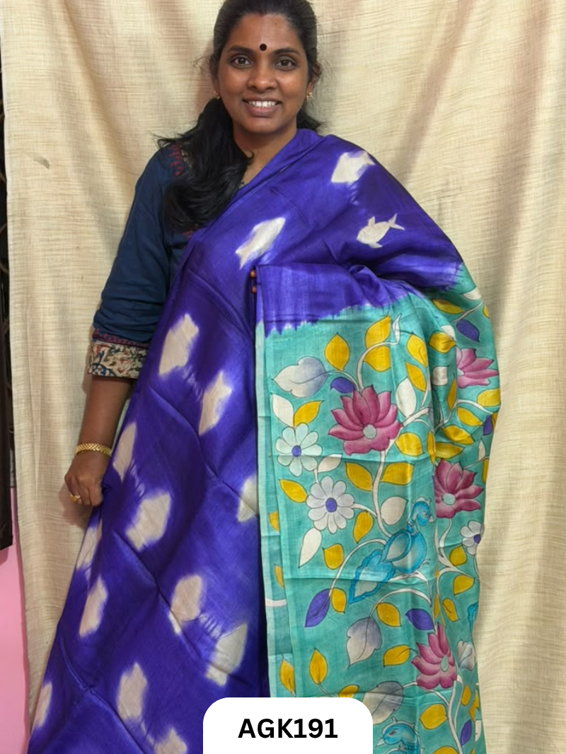 Gaachi by Nethi Tassar – Hand Block & Screen Print Saree with Blouse Piece