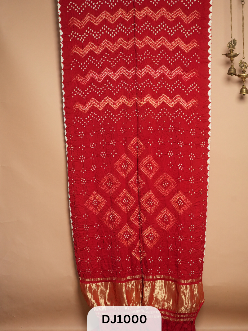 BANDHANI SHIBORI SAREE WITH LAGDI PATTA