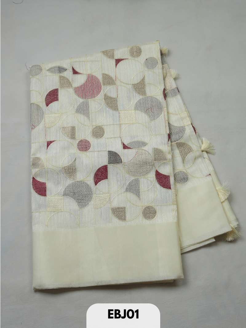 Pure tussar embroidery design saree