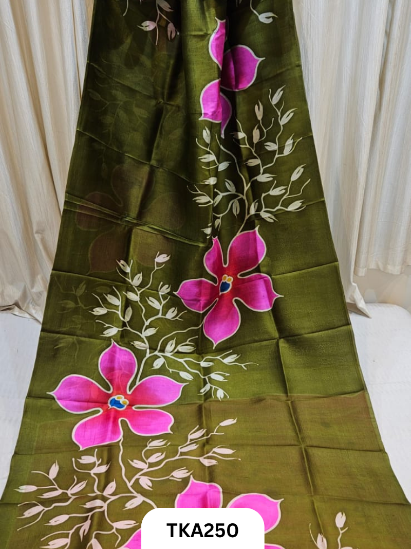 Murshidabad Silk Hand Painted Saree
