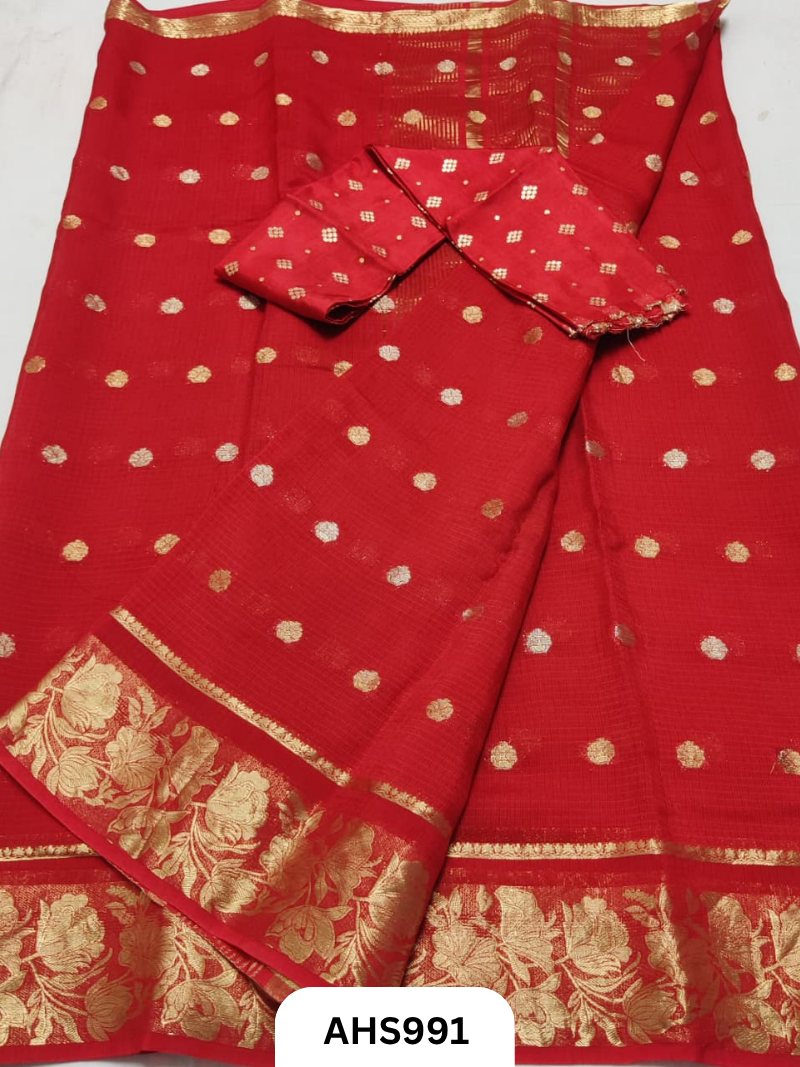 Soft Silk Kota Weaving Saree With Blouse