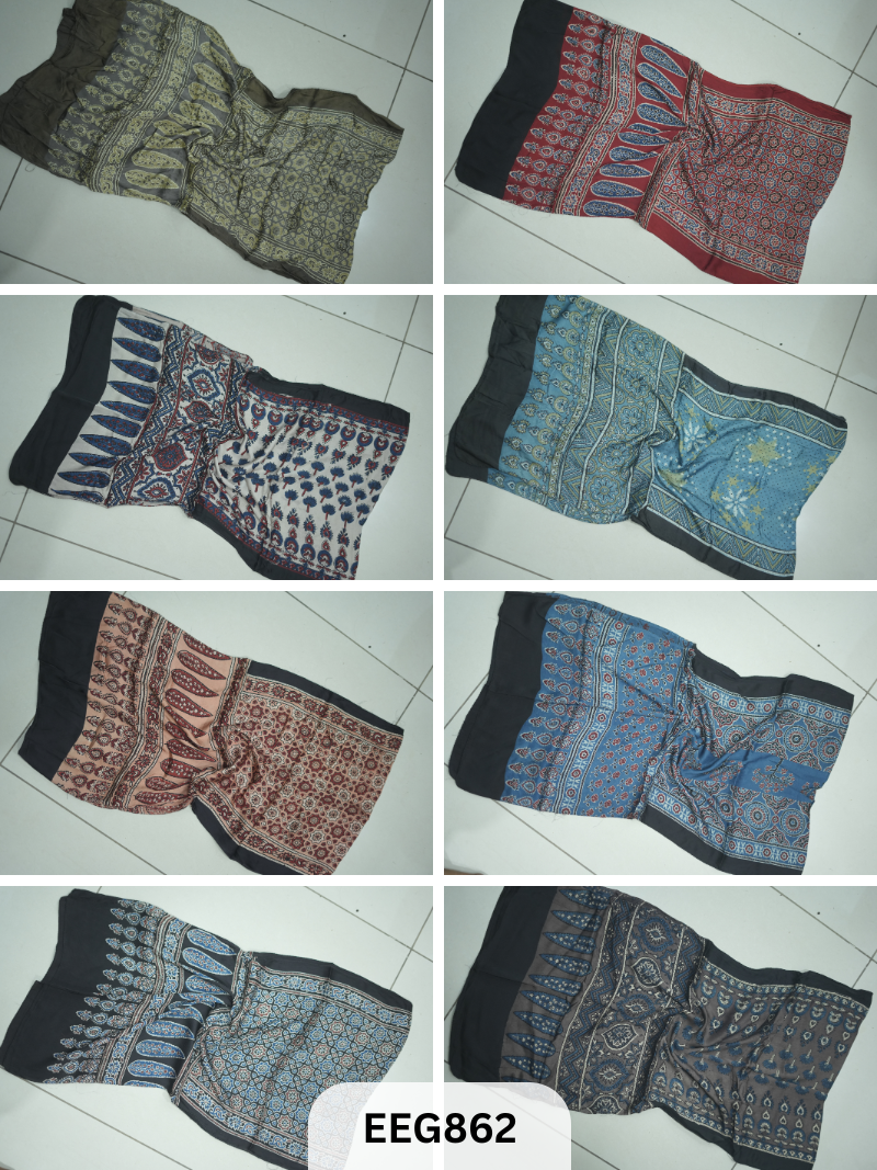 AJRAKH MODAL STOLE-ASSORTED 5PCS