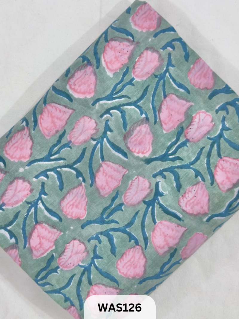 JAIPUR PURE HANDBLOCK RUNNING FABRIC - 1MTR