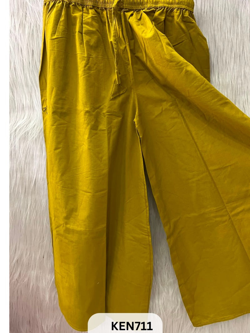 COTTON PLAIN PALAZZO PANT FREESIZE (22-40INCH)