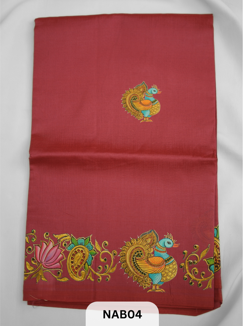 MANGALAGIRI HANDLOOM TANJORE PRINTED SAREE