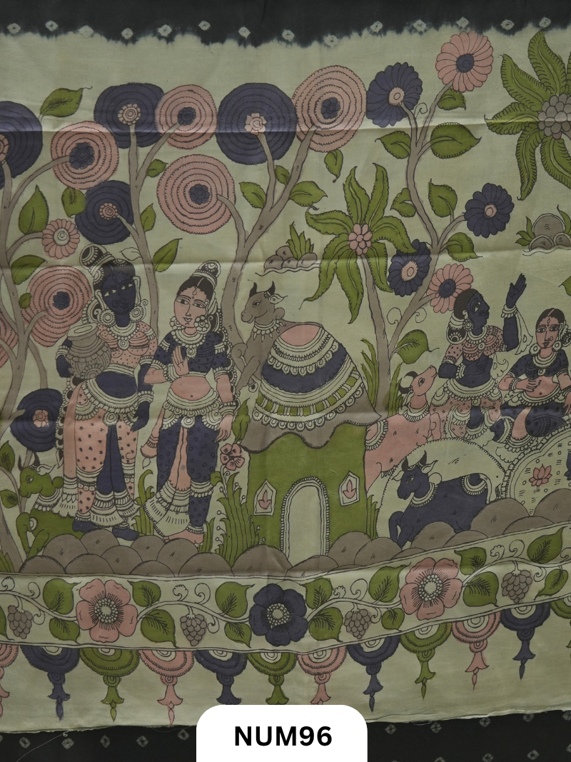 Modal Bandhini With Pure Penkalamkari Pallu And Blouse