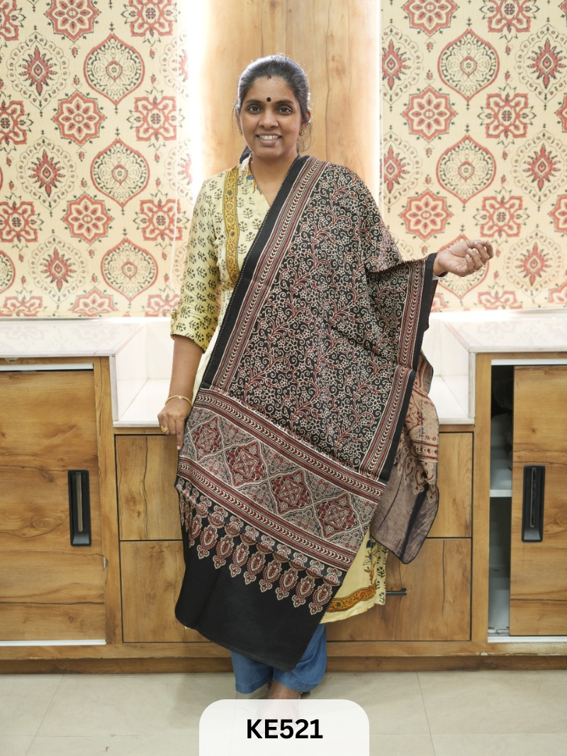 MASHRU HANDBLOCK PRINT STOLE