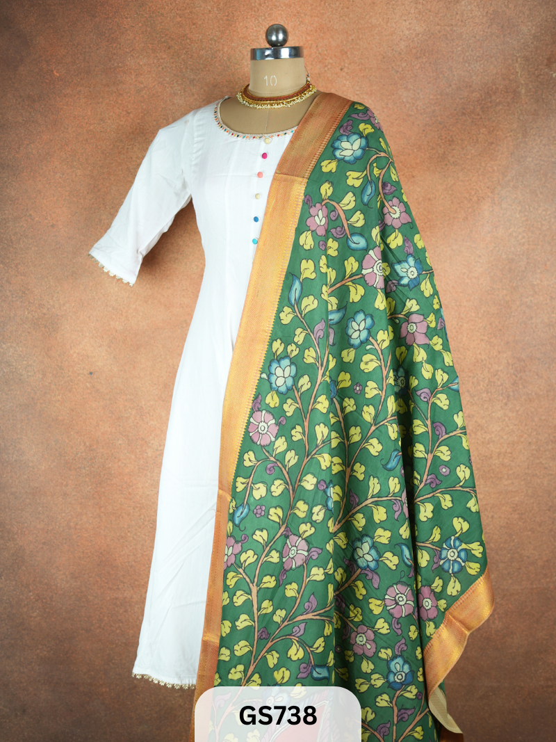 Pen Kalamkari Dupatta (Dupatta only)