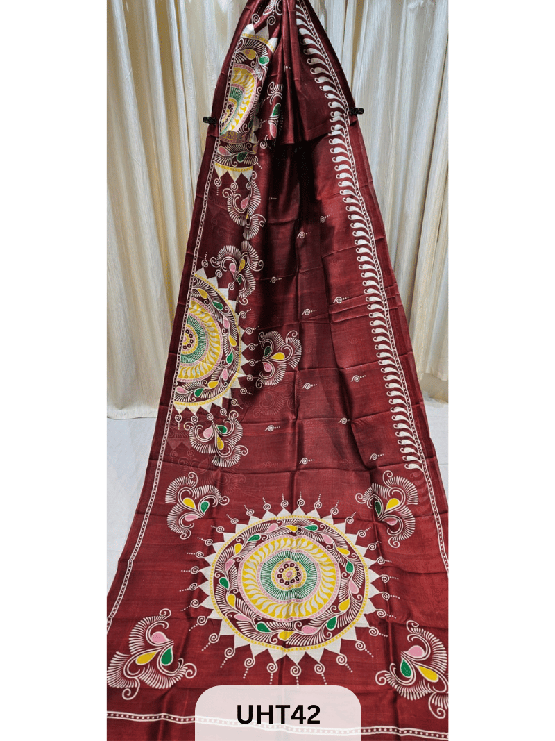 PURE MURSHIDABAD HANDPAINTED SAREE