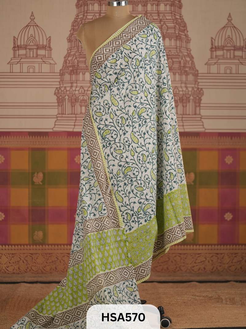 COTTON AJRAKH HANDBLOCK SAREE