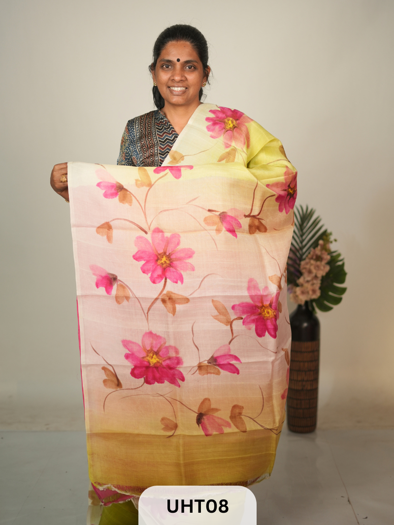 PURE MURSHIDABAD HANDPAINTED SAREE