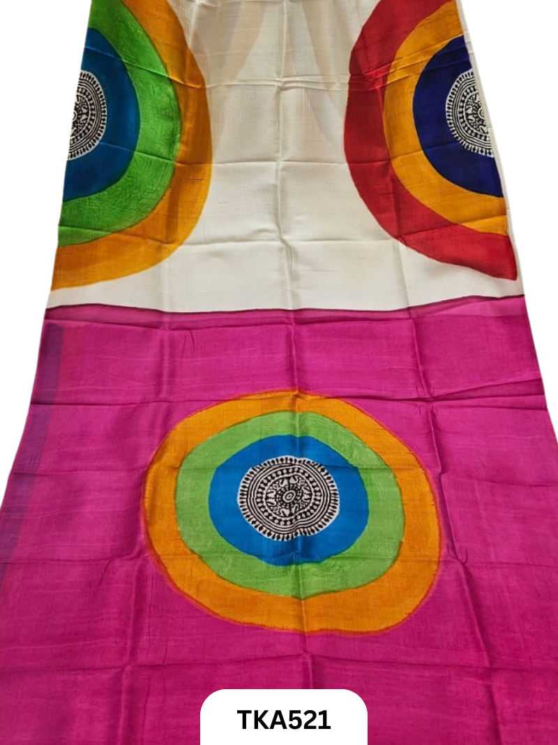 Murshidabad Silk Block Printing Saree