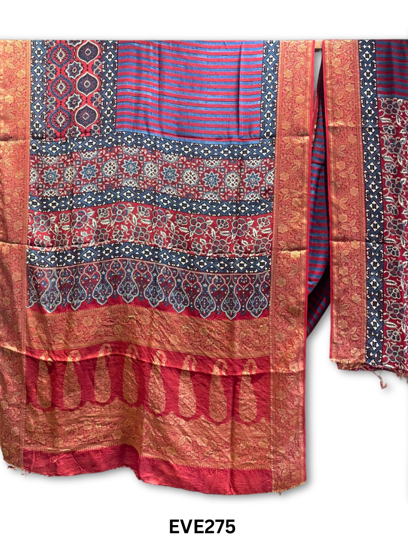 Dola Silk Ajrakh Saree