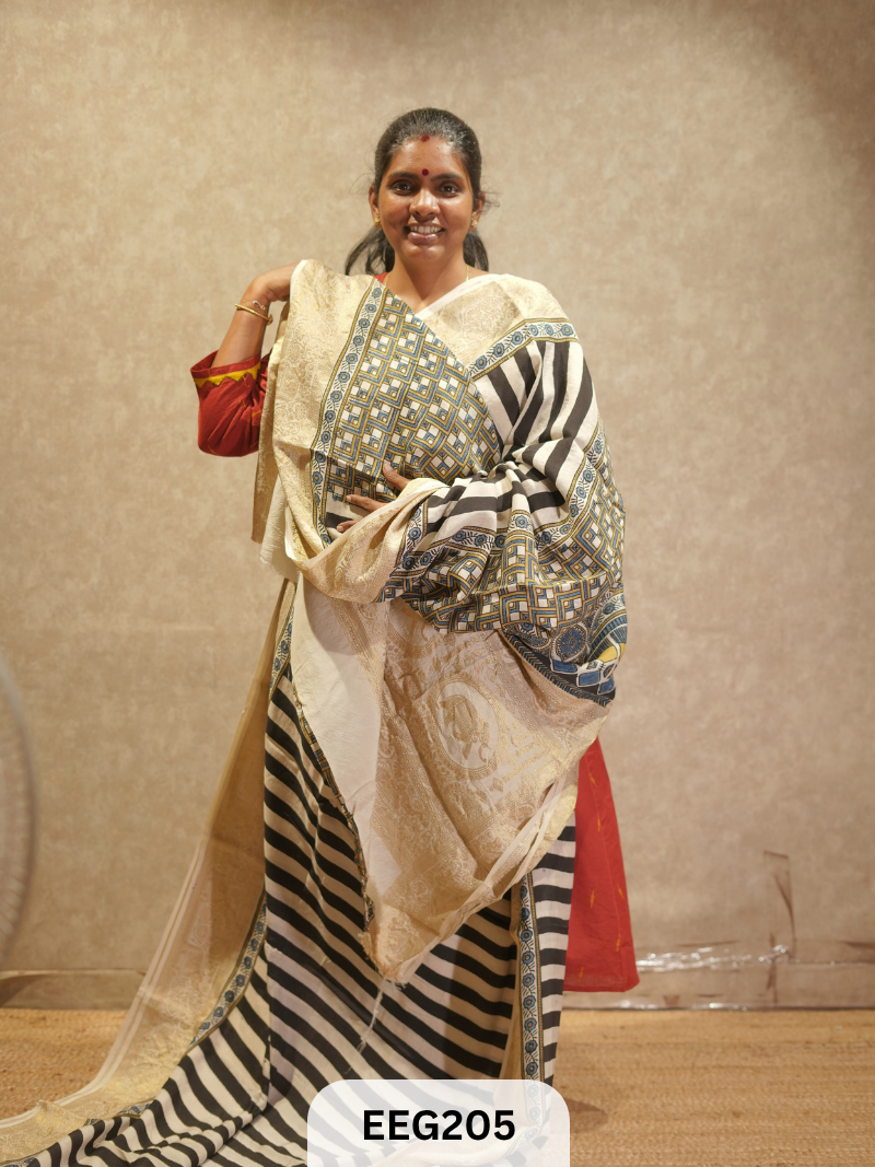 AJRAKH DOLA SILK SAREE