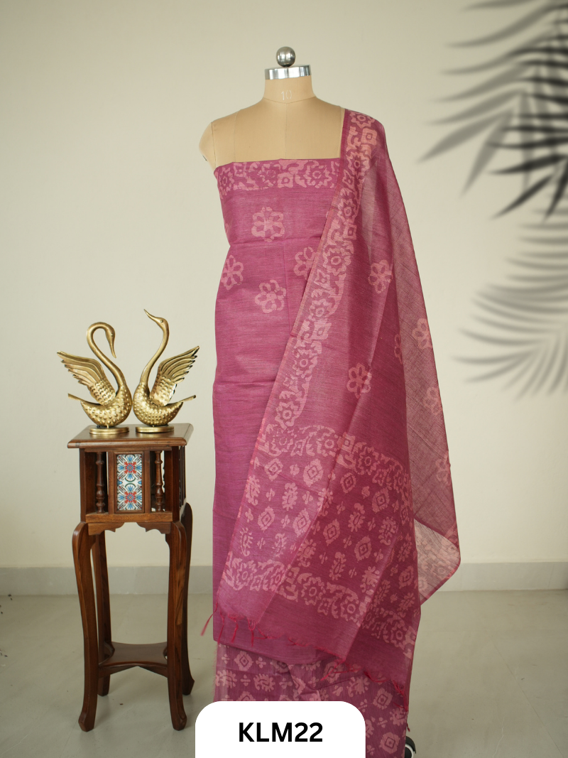 Semi Tussar Salwar Unstitched 3Pc Set