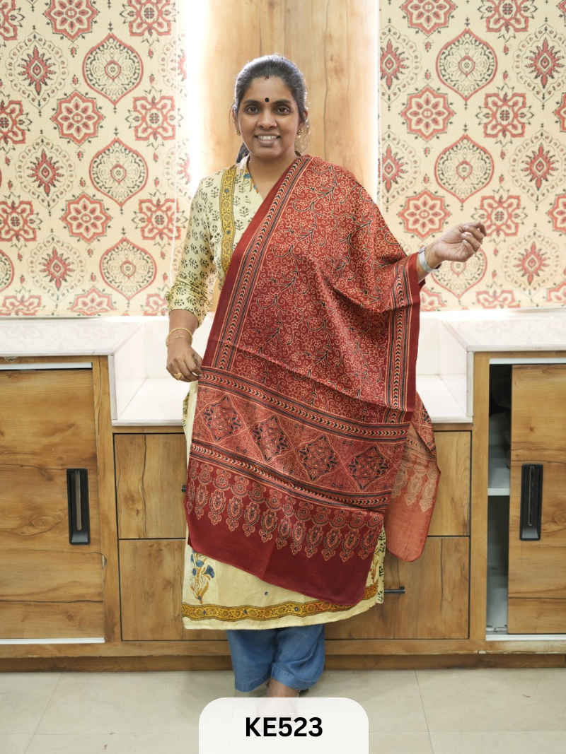 MASHRU HANDBLOCK PRINT STOLE