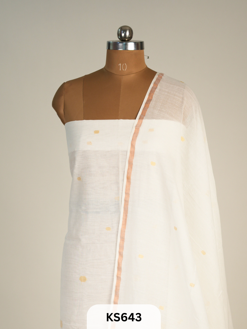 JAMDHANI LINEN TOP WITH DUPATTA