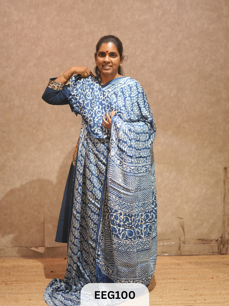 MODAL INDIGO SAREE