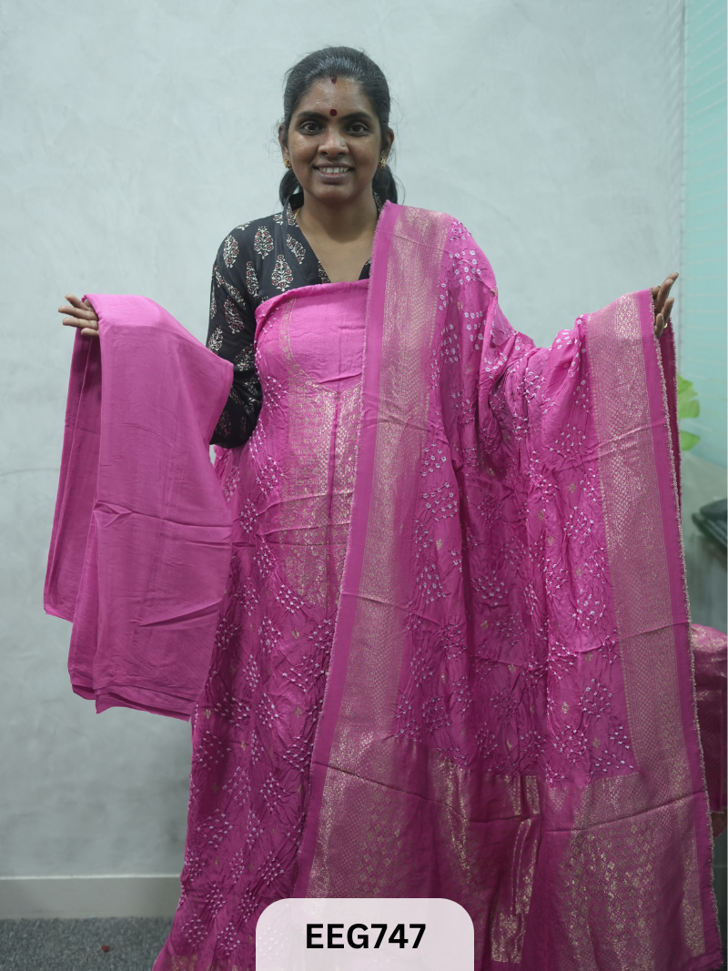 DOLA BANDHEJ 3PC SUITS-UNSTITCHED I PRE BOOKING