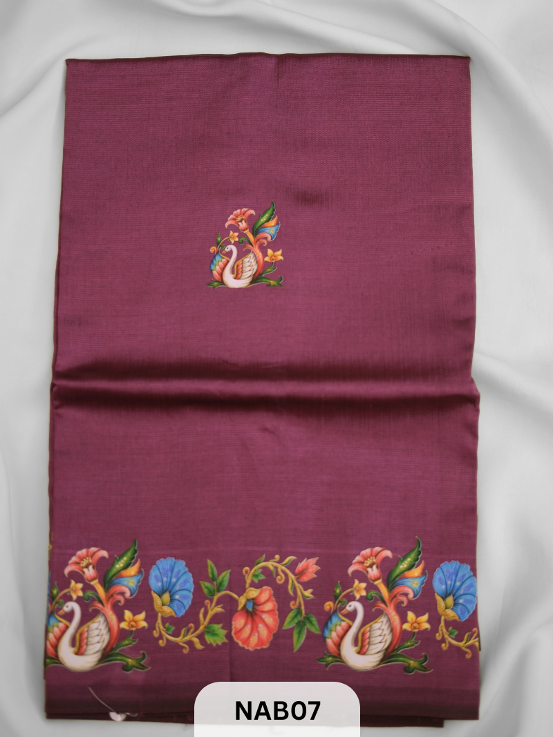 MANGALAGIRI HANDLOOM TANJORE PRINTED SAREE