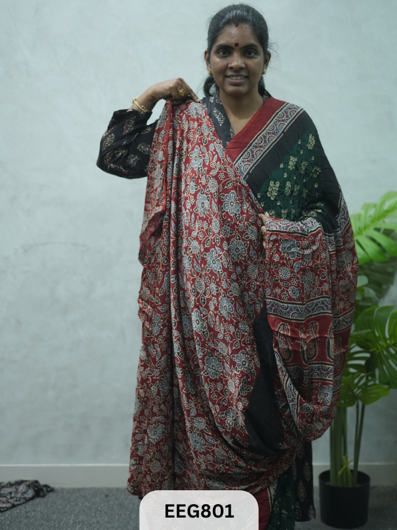 MODAL AJRAKH BANDHEJ SAREE