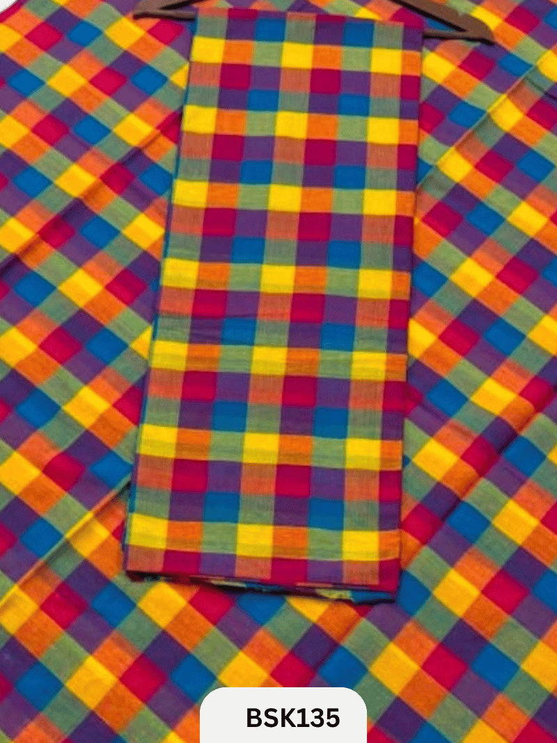 Mul Cotton Checks Top Duppata -2.5Mtr