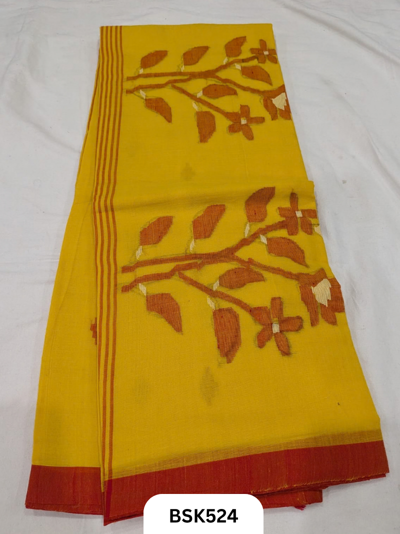 Handloom Pure Mul Cotton With Jamdhani Weave Saree