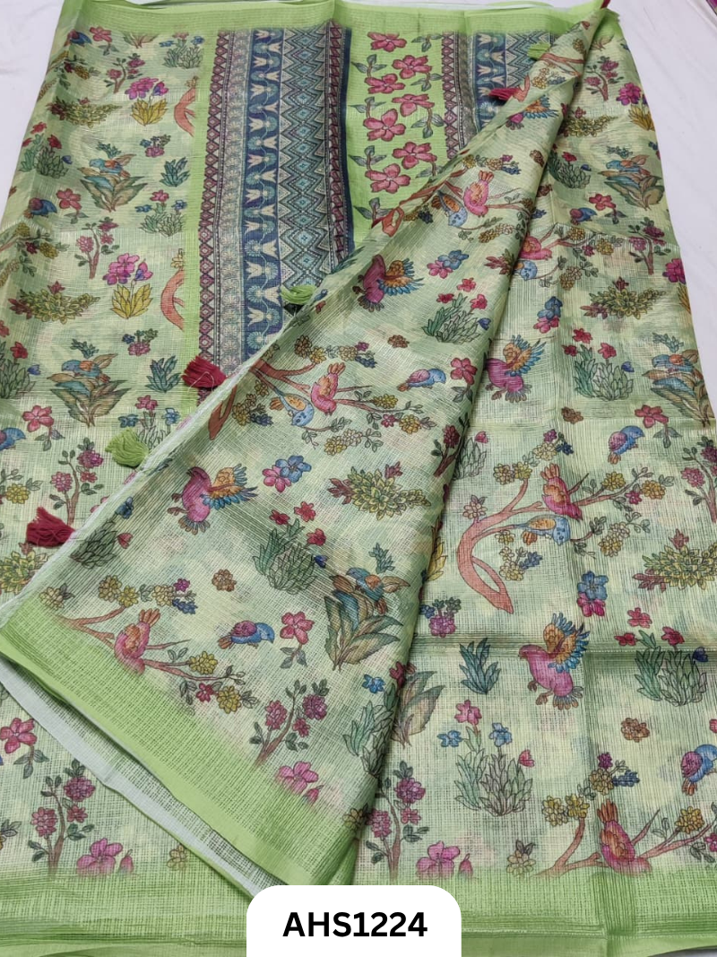 Soft Silk Kota Digital Print Saree With Blouse